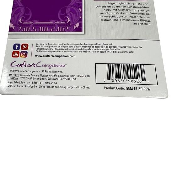 CRAFTERS COMPANION Gemini 3D Embossing Folder Set Regency Floral Frame - Picture 6 of 11